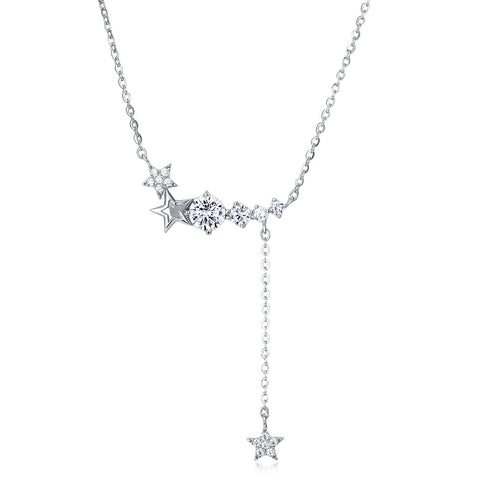 925 Sterling Silver Stunning Star Moissanite Necklace: Elegant Celestial Charm Meets Timeless Luxury