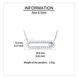 925 Sterling Silver Elegant Moissanite Bar Necklace With Oval Cutout And Solitaire Accent In Plated with White Gold