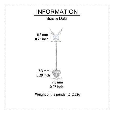 925 Sterling Silver Elegant Moissanite Heart Pendant Necklace: Timeless Luxury Jewelry Piece