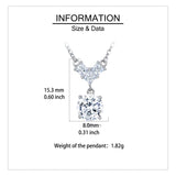 925 Sterling Silver Elegant Four-leaf Clover Moissanite Pendant Necklace With Round Drop Charm