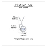 925 Sterling Silver Eternal Love Heart Moissanite Necklace With Delicate Bow Accent