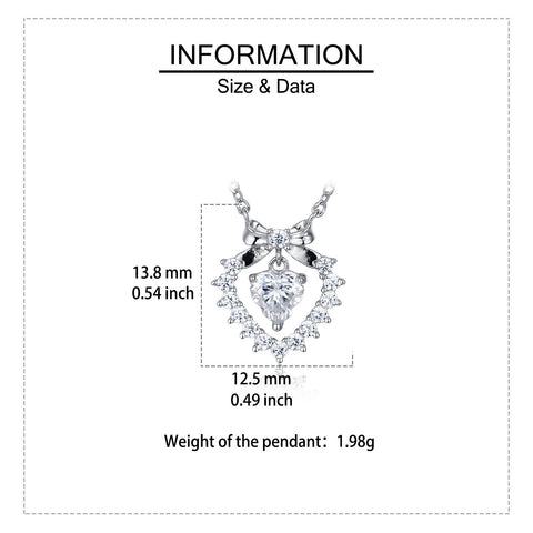 925 Sterling Silver Elegant Heart-shaped Moissanite Floral Pendant With Delicate Silver Chain Necklace