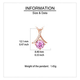 925 Sterling Silver Rose Plated With Gold Necklace With Pink Sapphire And Moissanite Accents