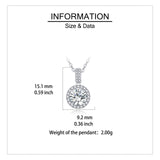 925 Sterling Silver Elegant Solitaire Moissanite Pendant With Plated with White Gold Chain Necklace