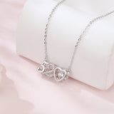 925 Sterling Silver Exquisite 520 Heart Moissanite Pendant Necklace In Sterling Silver
