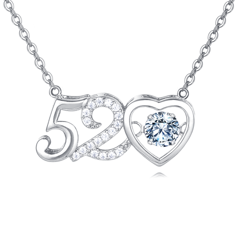 925 Sterling Silver Exquisite 520 Heart Moissanite Pendant Necklace In Sterling Silver