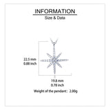 925 Sterling Silver Elegant Moissanite Starburst Pendant Necklace