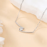 925 Sterling Silver Elegant Moissanite Necklace With Delicate Chain And Sparkling Accent