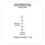 925 Sterling Silver Elegant Five-moissanite Vertical Pendant Necklace