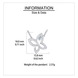 925 Sterling Silver Elegant Moissanite Butterfly Pendant Necklace