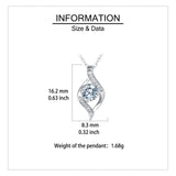 925 Sterling Silver Elegant Silver Blue Moissanite Wave Design Necklace With Sparkling Accents
