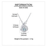 925 Sterling Silver Moissanite Rose Flower Pendant Necklace