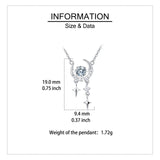 925 Sterling Silver Eternal Moonlight Moissanite-studded Crescent Necklace With Stellar Charms In Plated with White Gold