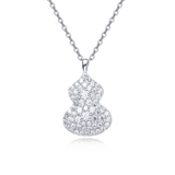 925 Sterling Silver Elegant Gourd-shaped Moissanite Pendant Necklace