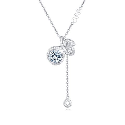 925 Sterling Silver Elegant Moissanite Butterfly Necklace With Sparkling Gemstone Pendant