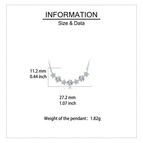 925 Sterling Silver Elegant Star Constellation Moissanite Necklace With Sparkling Celestial Charm