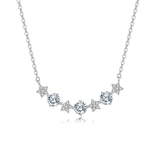 925 Sterling Silver Elegant Star Constellation Moissanite Necklace With Sparkling Celestial Charm