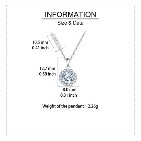 925 Sterling Silver Elegant Sterling Silver Zircon Halo Pendant Necklace For Women