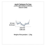 925 Sterling Silver Elegant Silver Zircon Wave Necklace