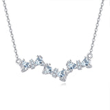 925 Sterling Silver Elegant Silver Zircon Wave Necklace