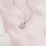925 Sterling Silver Radiant Cut Zircon Star Accent Necklace In Sterling Silver