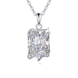 925 Sterling Silver Radiant Cut Zircon Star Accent Necklace In Sterling Silver
