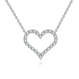 925 Sterling Silver Elegant Zircon Heart Pendant Necklace