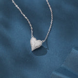 925 Sterling Silver Elegant Zircon Heart Pendant Necklace