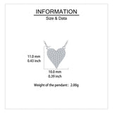 925 Sterling Silver Elegant Zircon Heart Pendant Necklace