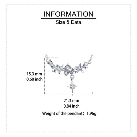 925 Sterling Silver Elegant Starburst Necklace With Sparkling Celestial Charm And Delicate Chain Links