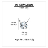 925 Sterling Silver Elegant Solitaire Zircon Necklace With Six-prong Setting