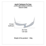 925 Sterling Silver Elegant Silver Zircon Smile Wave Pendant Necklace