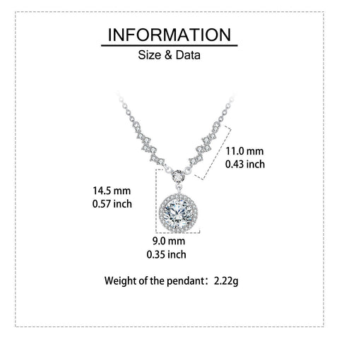 925 Sterling Silver Elegant Zircon Halo Necklace: Timeless Luxury With Sparkling Accents