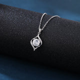 925 Sterling Silver Elegant Zircon Pendant Necklace: Timeless Silver Jewelry With Sparkling Accents