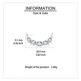 925 Sterling Silver Elegant Zircon Necklace With Five-stone Curved Bar Pendant And Delicate Silver Chain