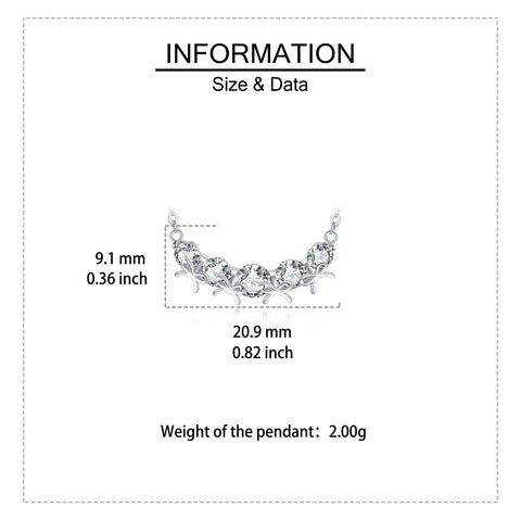 925 Sterling Silver Elegant Zircon Necklace With Five-stone Curved Bar Pendant And Delicate Silver Chain