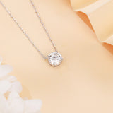 925 Sterling Silver Elegant Solitaire Moissanite Necklace With Silver Chain: Timeless Beauty For Any Occasion