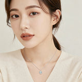 925 Sterling Silver Elegant Solitaire Moissanite Pendant Necklace In Sterling Silver