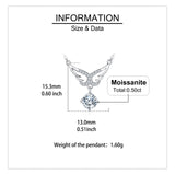 925 Sterling Silver Eternal Wings Moissanite Necklace