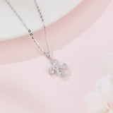 925 Sterling Silver Elegant Zircon Cross Pendant Necklace With Silver Chain And Sparkling Accents