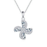 925 Sterling Silver Elegant Zircon Cross Pendant Necklace With Silver Chain And Sparkling Accents