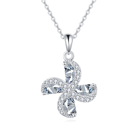 925 Sterling Silver Elegant Zircon Cross Pendant Necklace With Silver Chain And Sparkling Accents