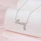 925 Sterling Silver Elegant Lucky Charm Necklace With Zircon-accented Horse Pendant