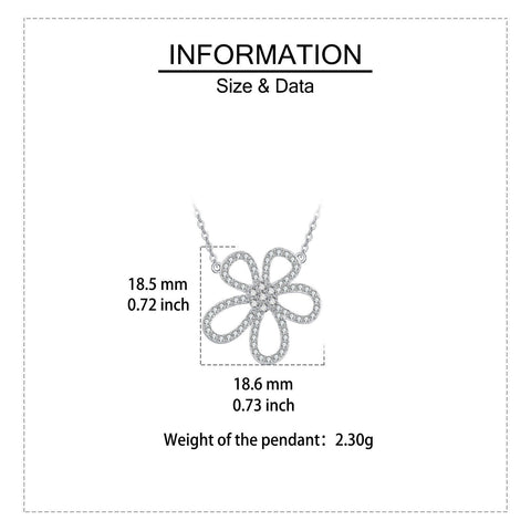 925 Sterling Silver Elegant Zircon Four-leaf Clover Pendant Necklace In Sterling Silver