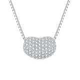 925 Sterling Silver Elegant Zircon Heart Pendant On Silver Chain Necklace