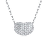 925 Sterling Silver Elegant Zircon Heart Pendant On Silver Chain Necklace