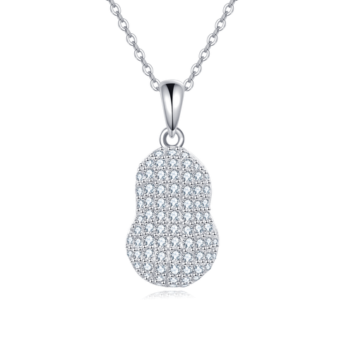 925 Sterling Silver Elegant Teardrop Zircon Pendant Necklace In Sterling Silver