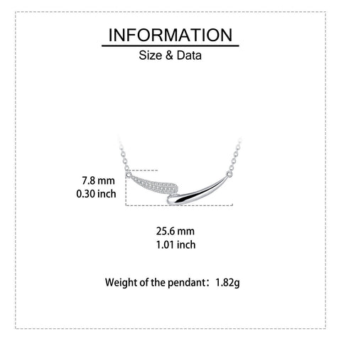 925 Sterling Silver Elegant Silver Zircon Smile Necklace