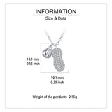 925 Sterling Silver Elegant Zircon-studded Pod Necklace With Sleek Chain Design