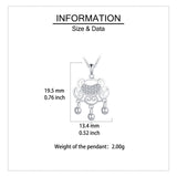 925 Sterling Silver Elegant Silver Heart Pendant Necklace With Intricate Filigree Design And Dangling Beads